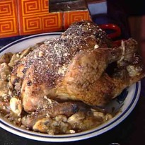 Roasted Chicken with Mushroom and Wine Sauce