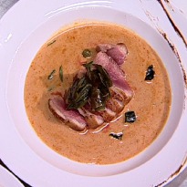 Seared Duck, Thai Red Curry & Crispy Basil