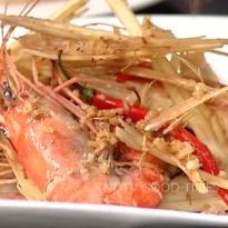 Steamed Tiger Prawns