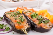 Stuffed Aubergines with Lamb