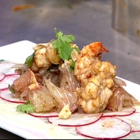 Tandoori Prawns Chaat, Chakotra, Laal Mooli and Ganth Gobhi Salad