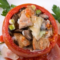 Mushroom and Herb Filled Tomatoes