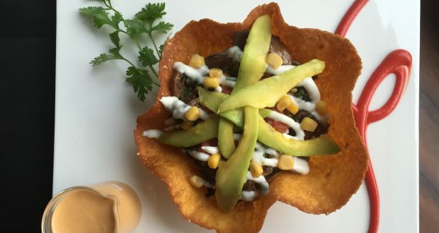 Corn and Mushroom Tostada