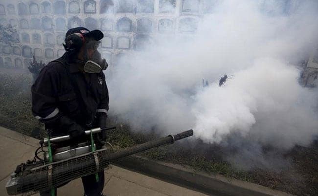 A health worker fumigates as part of preventive measures against the Zika virus in Lima, Peru. (Reuters File Photo)
