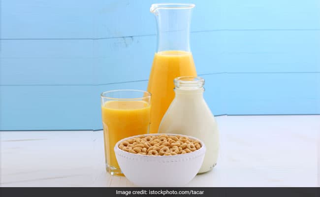 Milk and orange juice are popular choices for breakfast