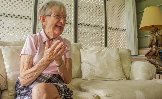 Mary Helen Abbott, 77, who resides in East Ridge, a retirement village in Cutler Bay, Florida, a participant in a University of Miami study on "super-agers," or seniors who manage to stay healthy and avoid the perils of dementia. (AFP)