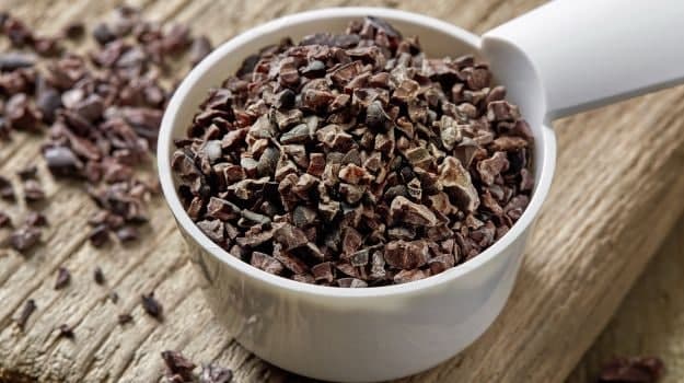 Cacao nibs are also a good source of fibre, magnesium, copper and iron