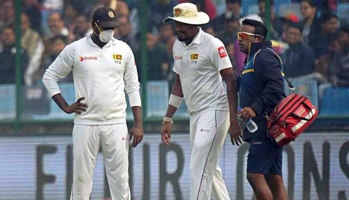Lakmal was spotted vomiting on the field on Tuesday during India's second innings