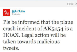 Plane crash rumours in Malaysia trigger panic