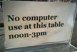 No e-books allowed in this establishment