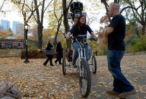 Google uses oversize tricycle to film Central Park