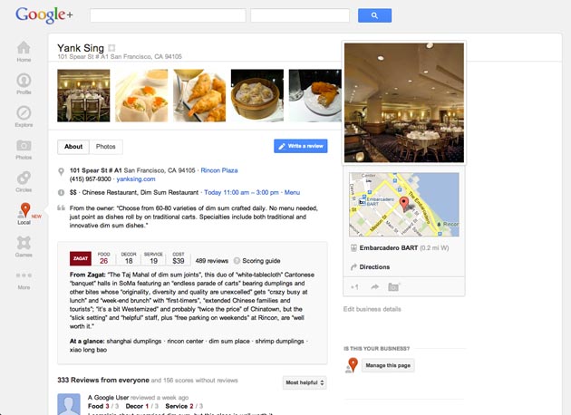 Google+ Local replaces Places, gets Zagat ratings