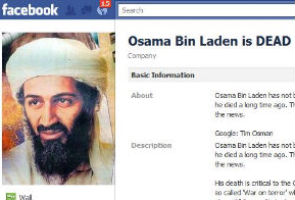 Facebook page on Osama Death has 300,000 likes