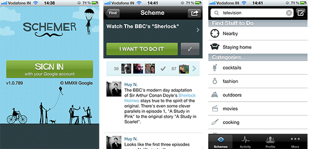 Google Schemer comes to iOS, helps you find things to do