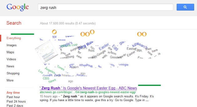 'Zerg Rush' easter egg eats your Google search results